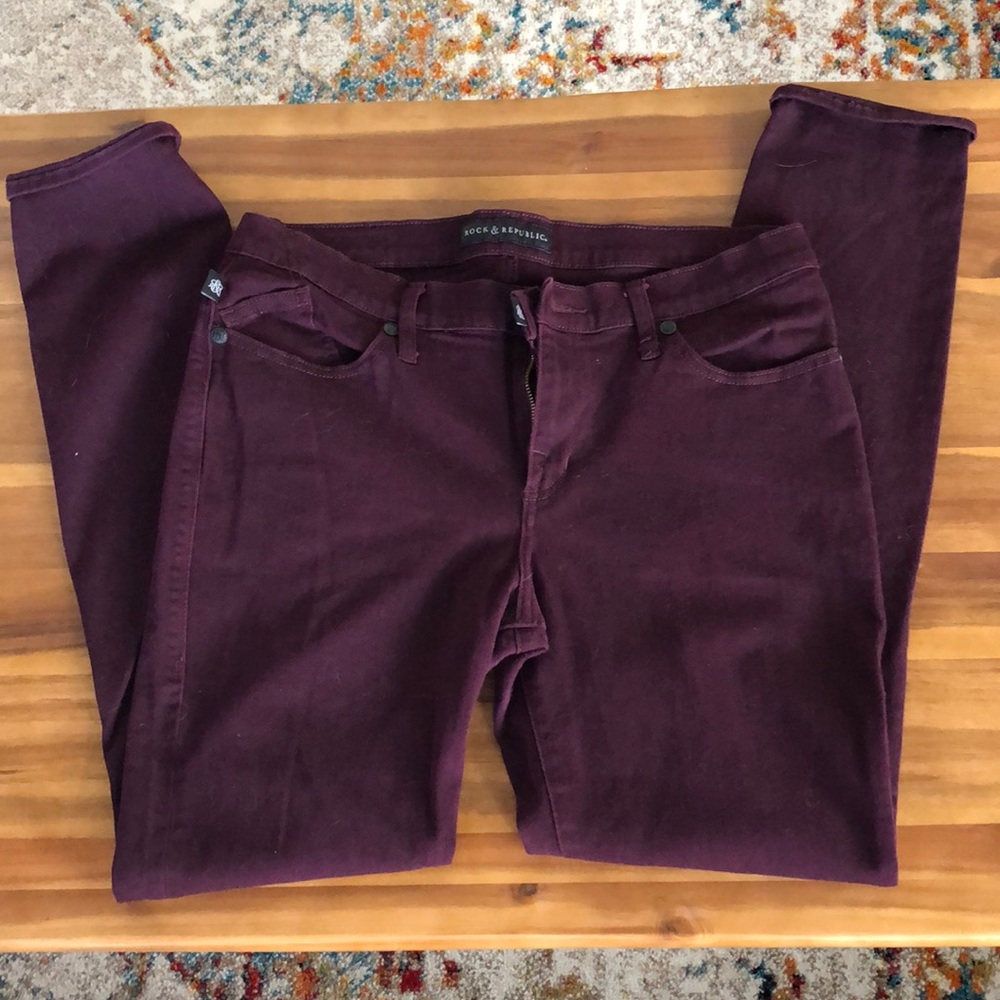 Rock and Republic purple skinny jeans